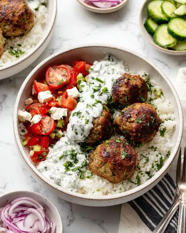 Greek Turkey Meatballs with Tzatziki Recipe