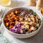 Blackened Chicken and Sweet Potato Bowls with Wild Rice, Kale, and Hot Honey Dressing Recipe