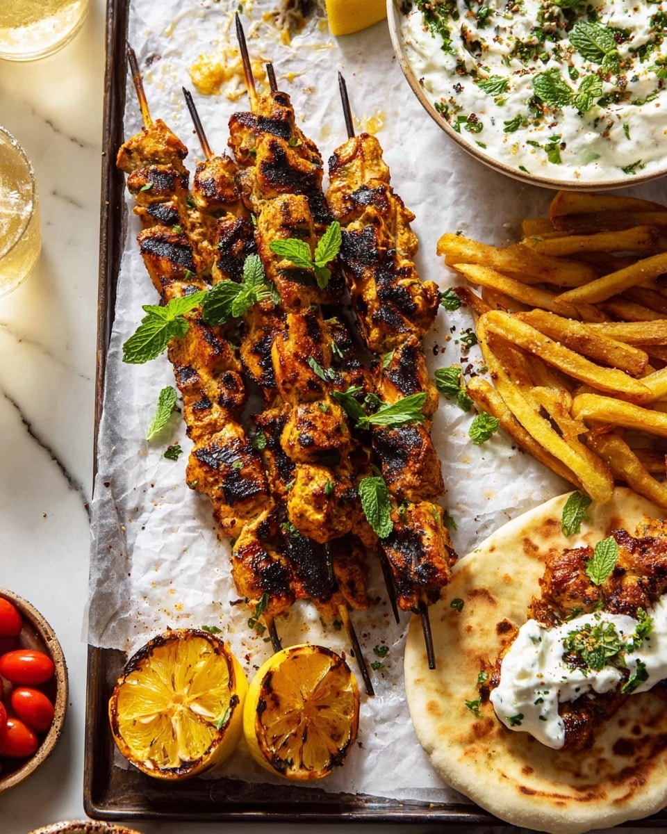 Grilled Chicken Shawarma with Golden Butter Fries and Garlic Sauce Recipe