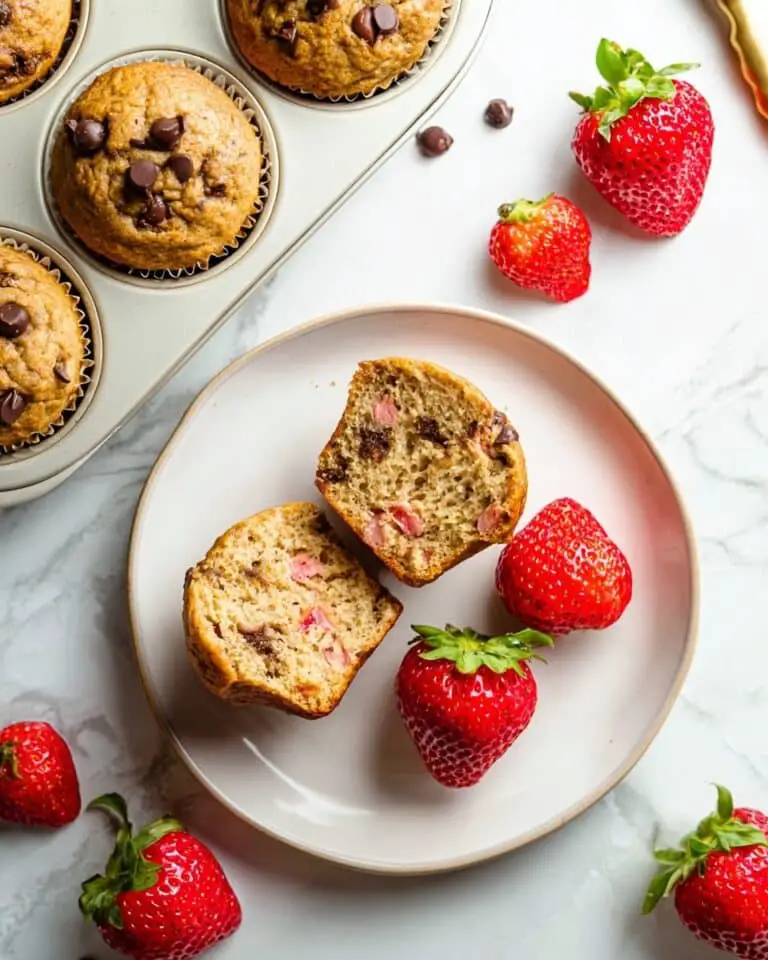 Chocolate Chip Zucchini Strawberry Muffins Recipe