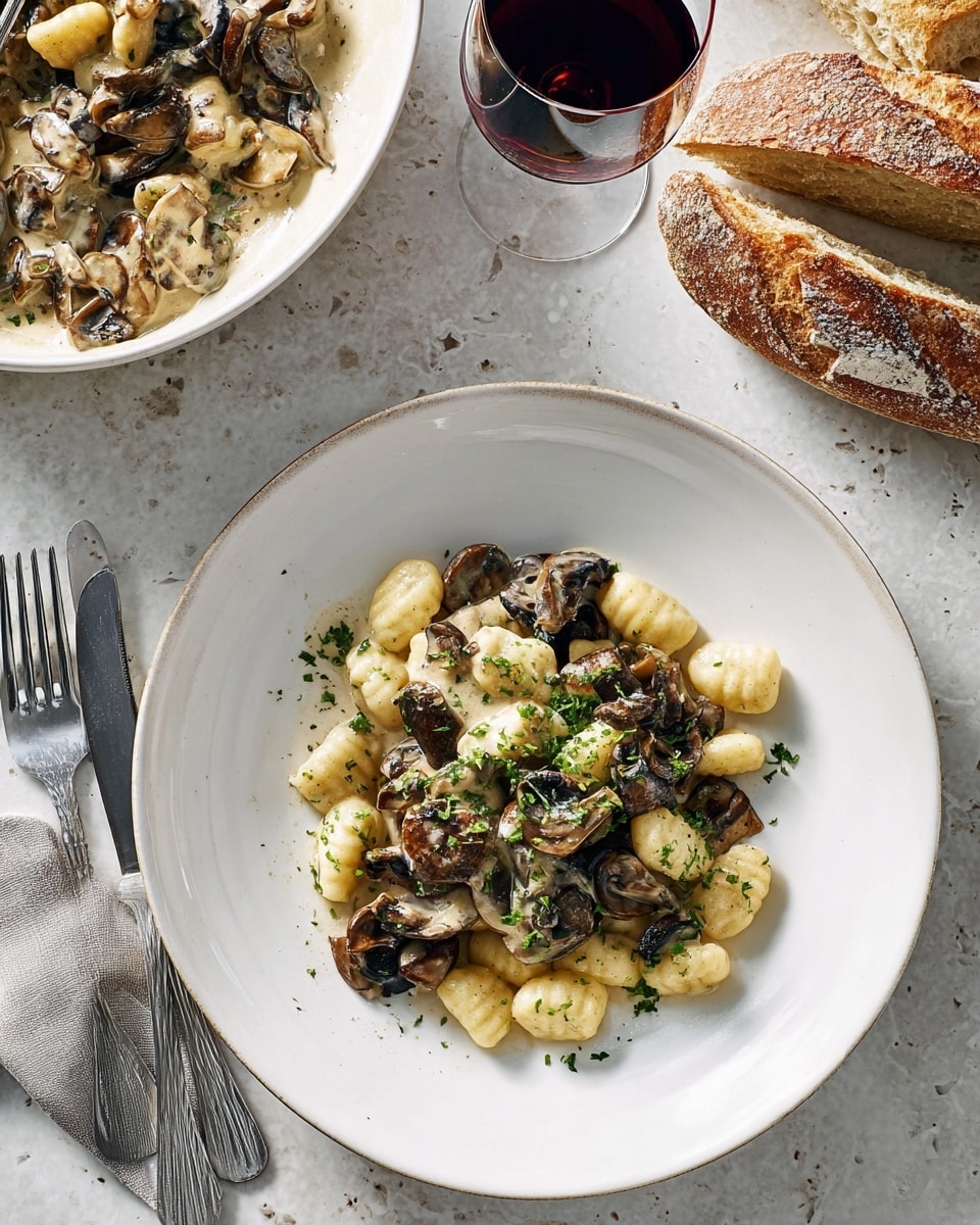 Gnocchi with Creamy Mushroom Sauce Recipe