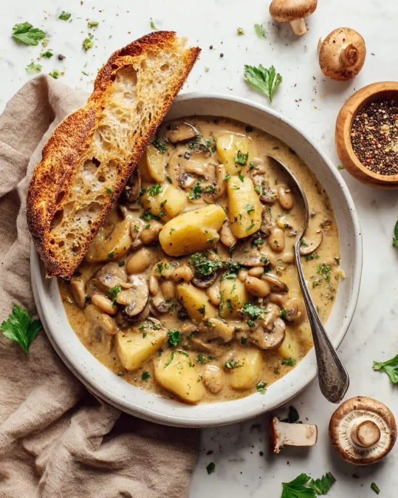 Cozy White Bean Mushroom Stew (Vegan) Recipe