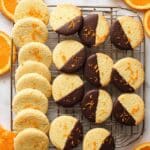 Chocolate Dipped Orange Shortbread Cookies Recipe