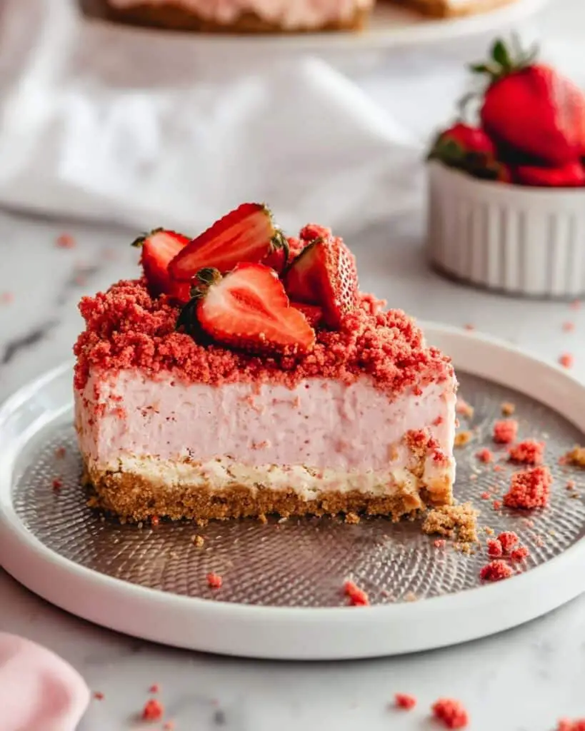 No-Bake Strawberry Crunch Cheesecake Recipe