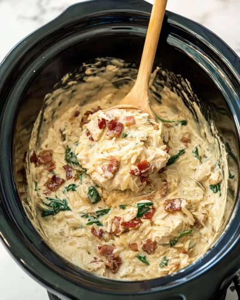Slow Cooker Creamy Tuscan Chicken Orzo Recipe
