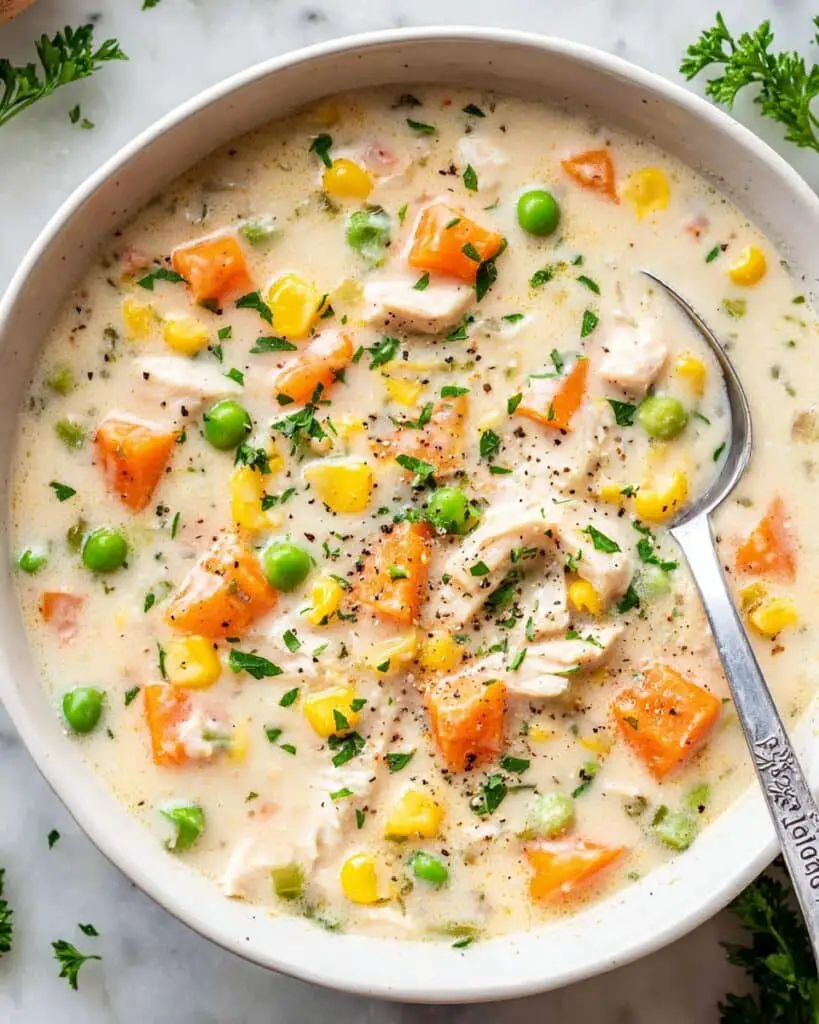 Slow Cooker Chicken Pot Pie Soup Recipe