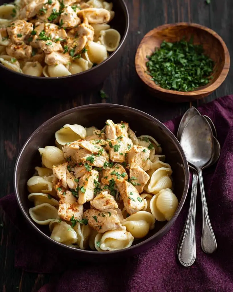 Creamy Garlic Butter Chicken with Buttered Noodles Recipe