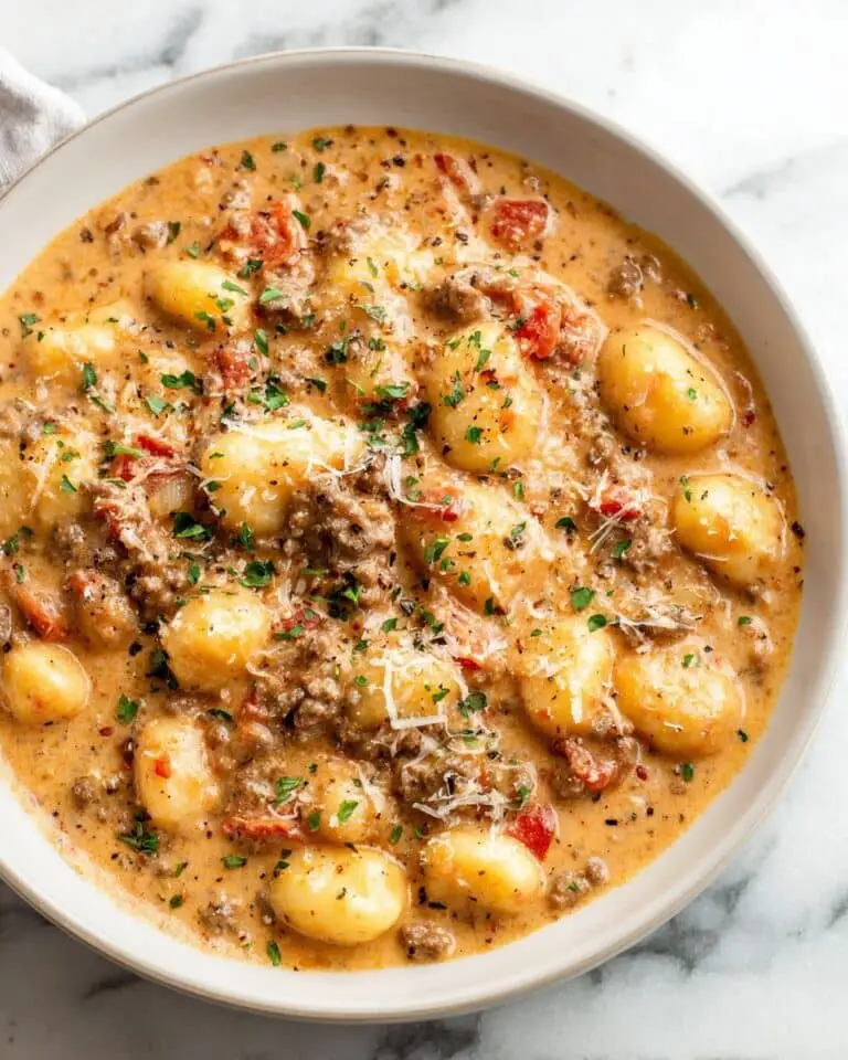 Ground Beef Gnocchi in Creamy Tomato Sauce Recipe