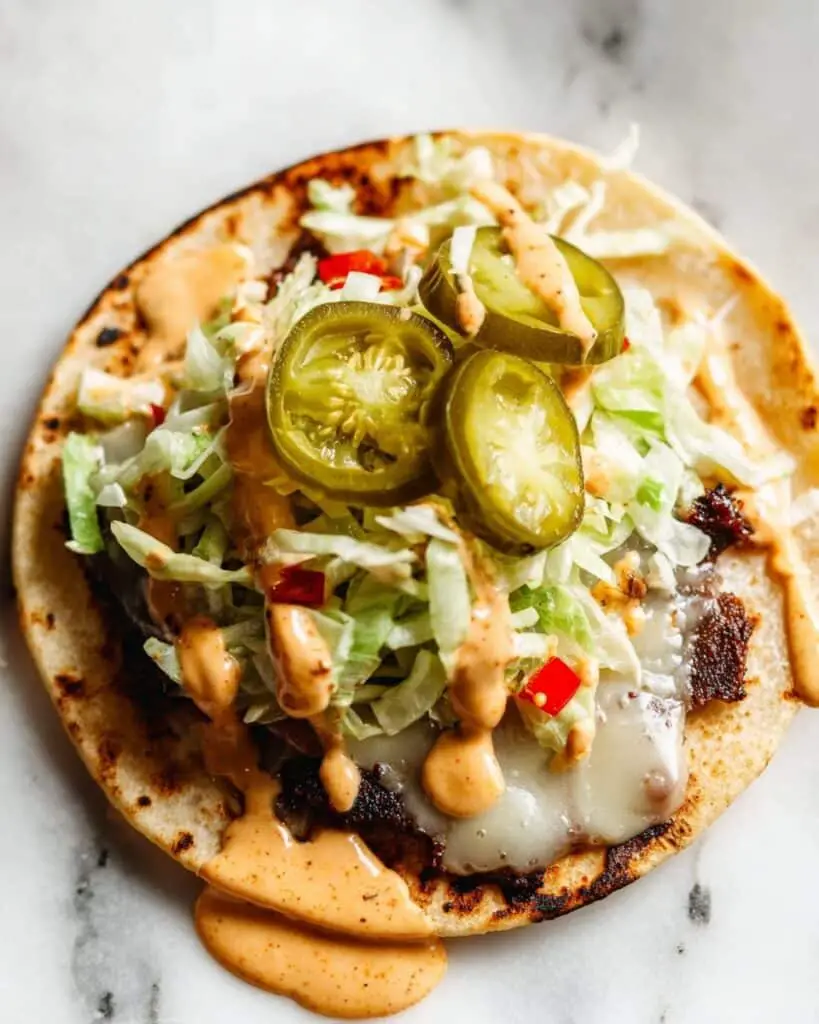 Mediterranean Turkey Smash Burger Tacos Recipe