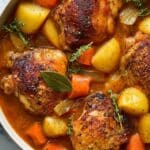 Hearty Chicken Stew with Crispy Roasted Potatoes and Fresh Herbs Recipe