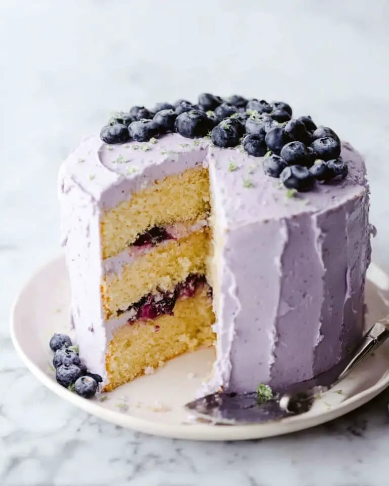 Vegan Lemon Blueberry Lavender Cake Recipe