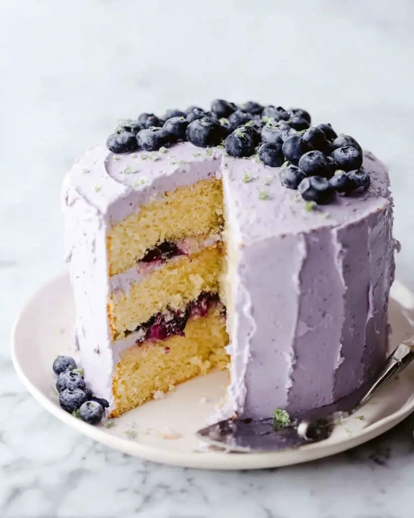 Vegan Lemon Blueberry Lavender Cake Recipe
