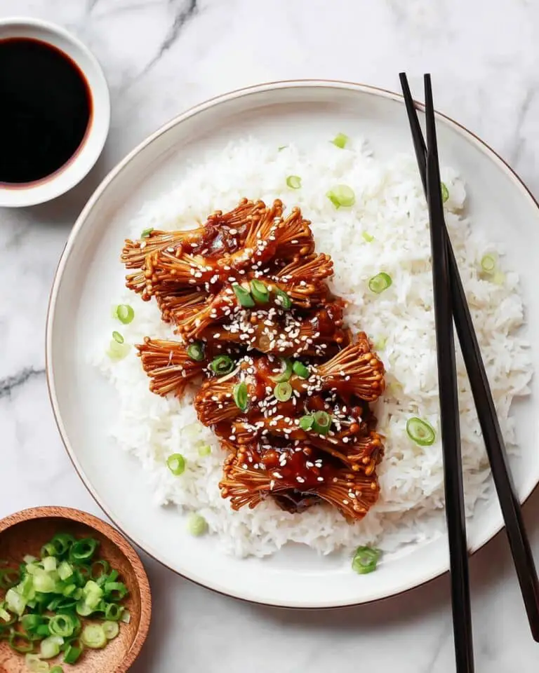 Spicy Sesame Enoki Mushrooms Stir-Fry Recipe