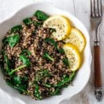Lemon Garlic Butter Quinoa and Spinach Recipe