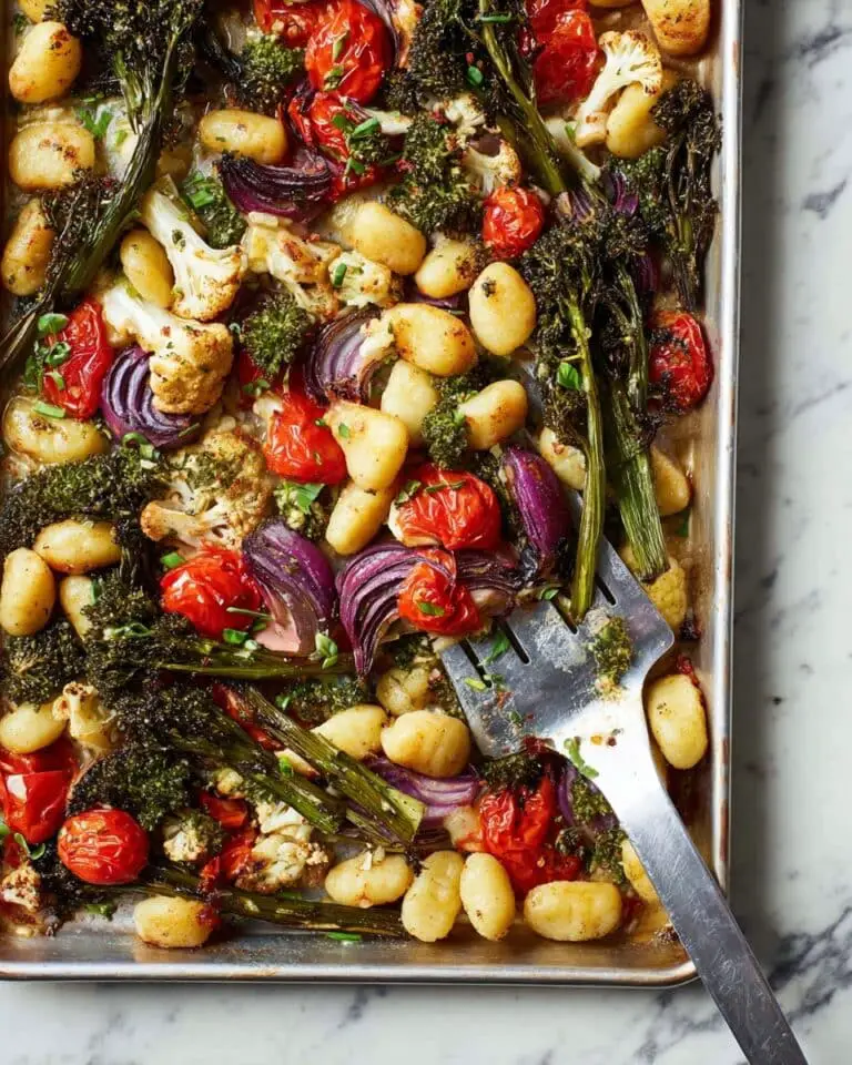 Sheet Pan Gnocchi with Broccolini, Cherry Tomatoes, and Feta Recipe