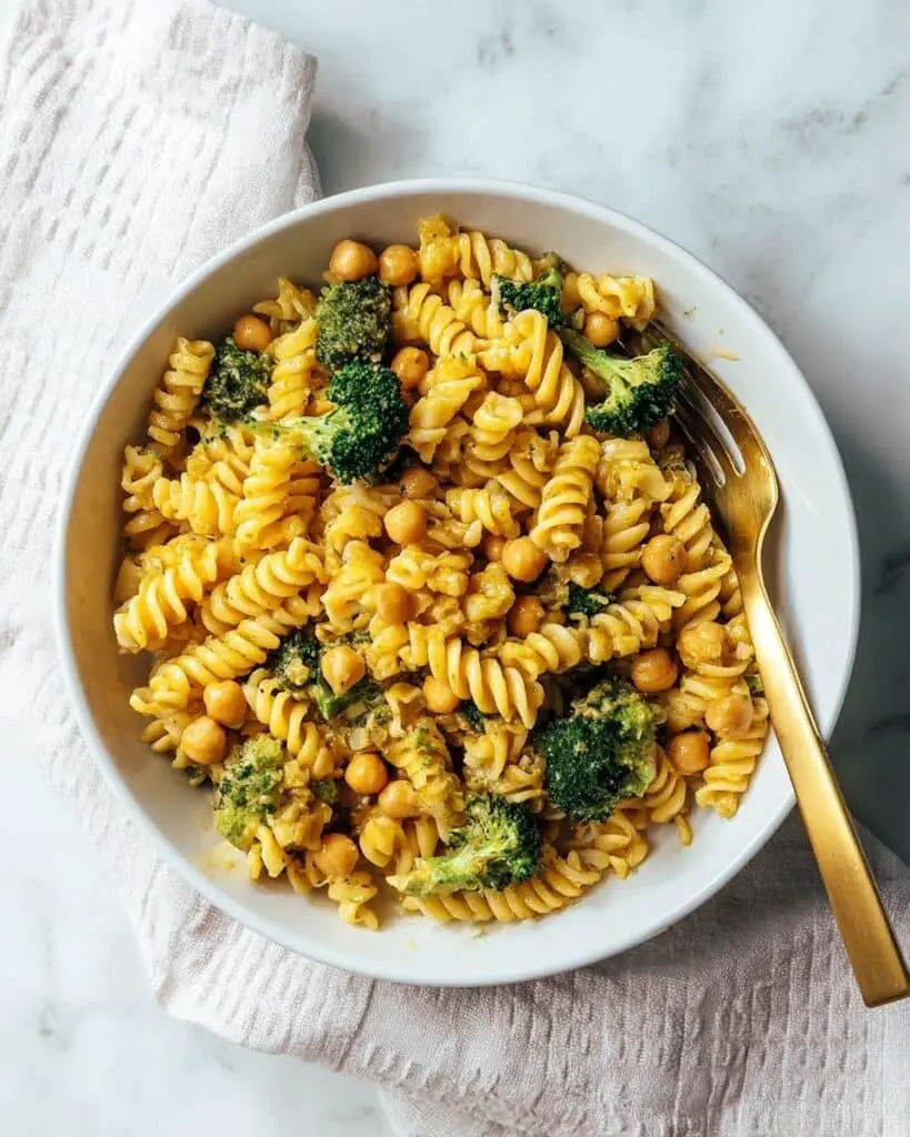 Easy Lemon Broccoli Chickpea Pasta Recipe