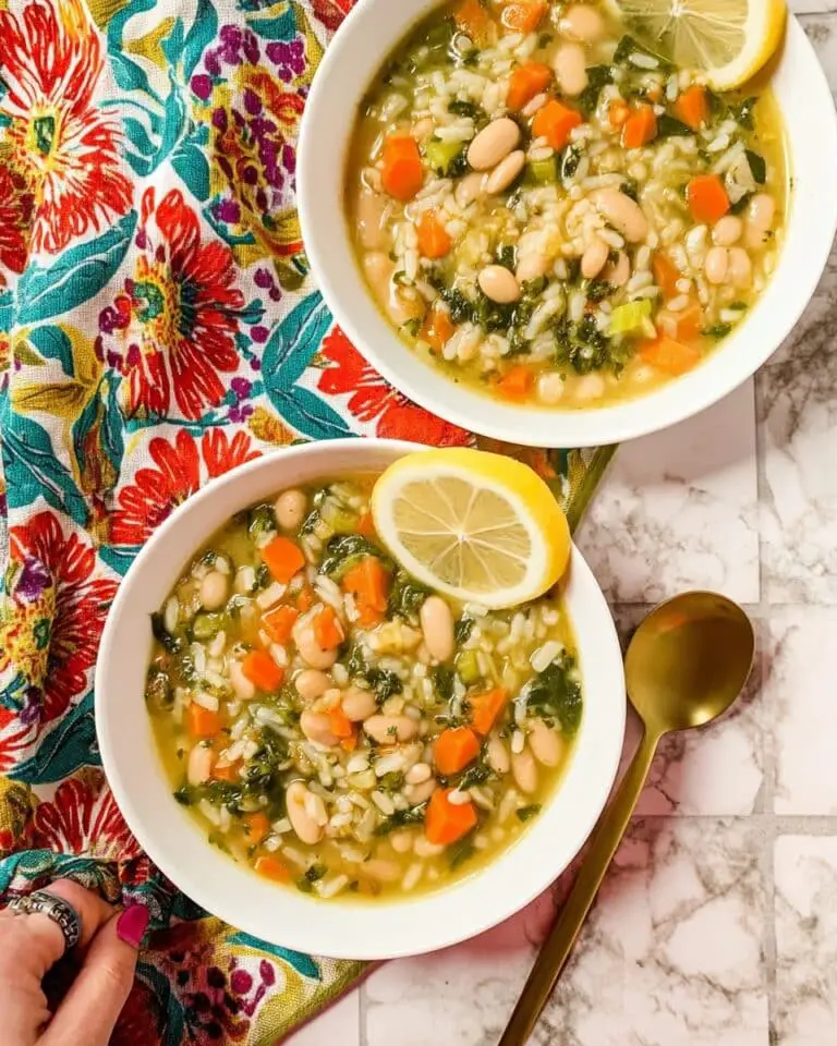Cozy Vegan Pesto Orzo Soup with White Beans Recipe