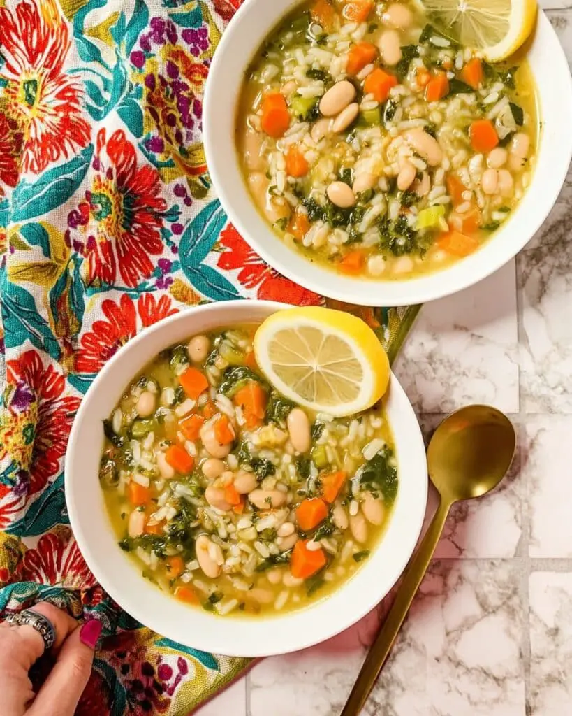 Cozy Vegan Pesto Orzo Soup with White Beans Recipe