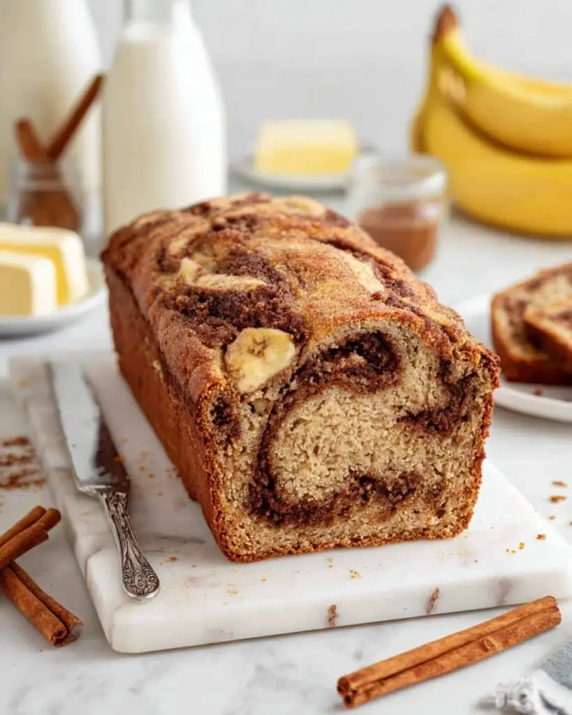 Cinnamon Swirled Banana Bread Recipe
