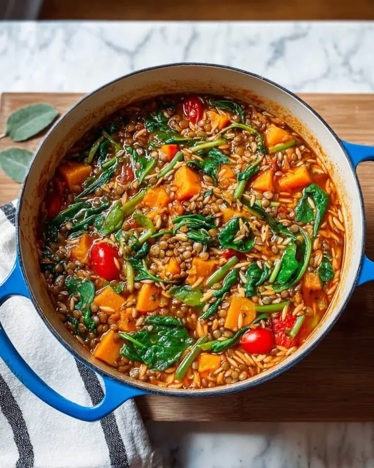 Mediterranean Lentil and Orzo One-Pot Dinner Recipe