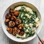 Balsamic Roasted Mushrooms with Herby Kale Mashed Potatoes Recipe