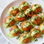 Baked Salmon Meatballs with Creamy Avocado Sauce Recipe