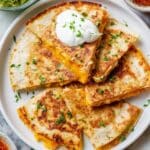 Chicken and Vegetable Quesadillas with Pepper Jack and Cheddar Recipe