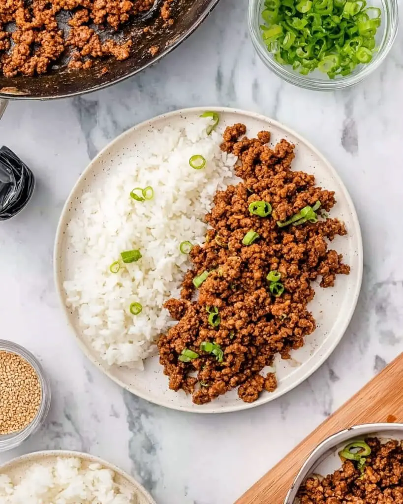 Sweet and Spicy Ground Beef and Rice Bowls Recipe