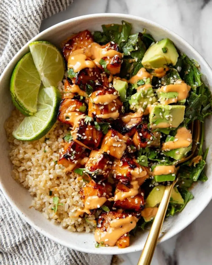 Honey Glazed Salmon Rice Bowls Recipe