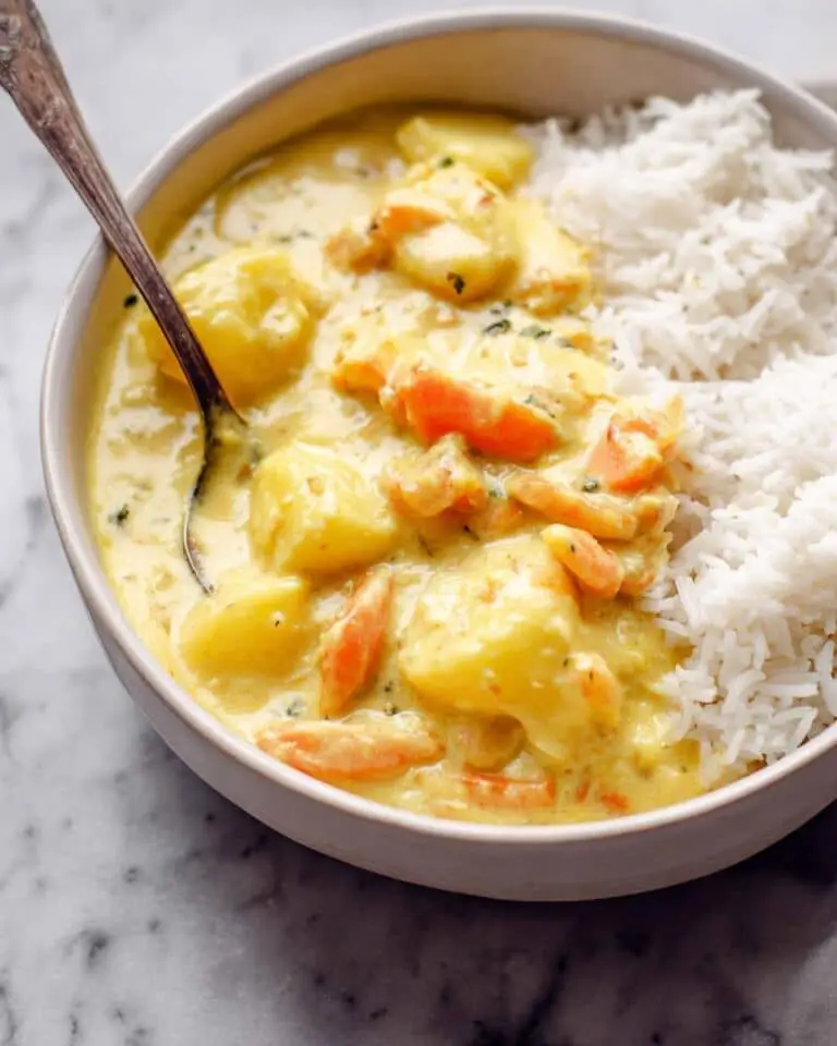 Creamy Yellow Chicken Curry with Potatoes and Carrots Recipe
