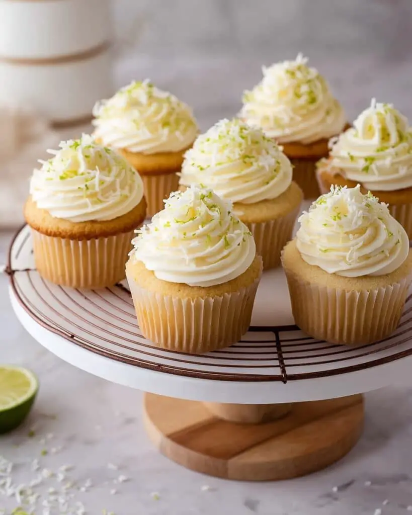 Coconut Cupcakes with Lime Coconut Buttercream Frosting Recipe