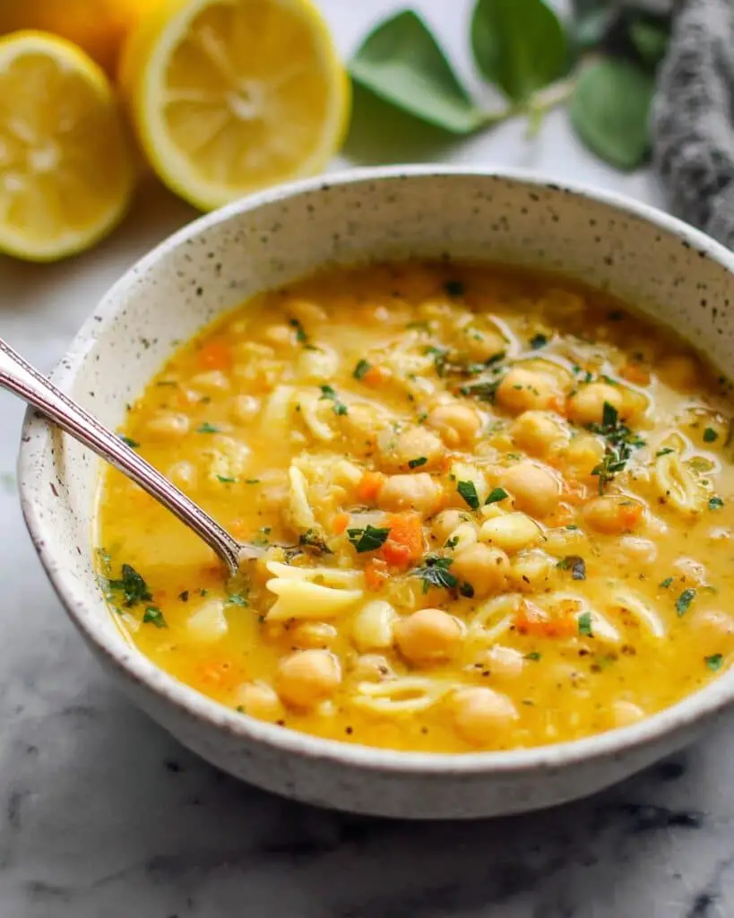 Lemon Chickpea Orzo Soup Recipe