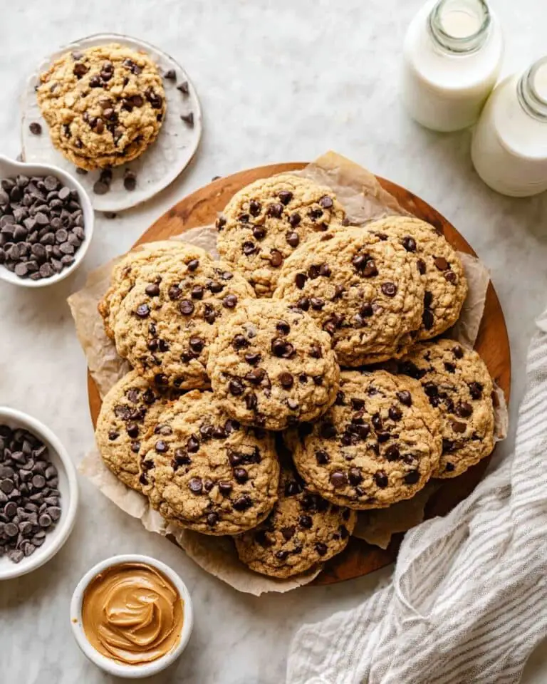 Soft Peanut Butter Oatmeal Chocolate Chip Cookies Recipe