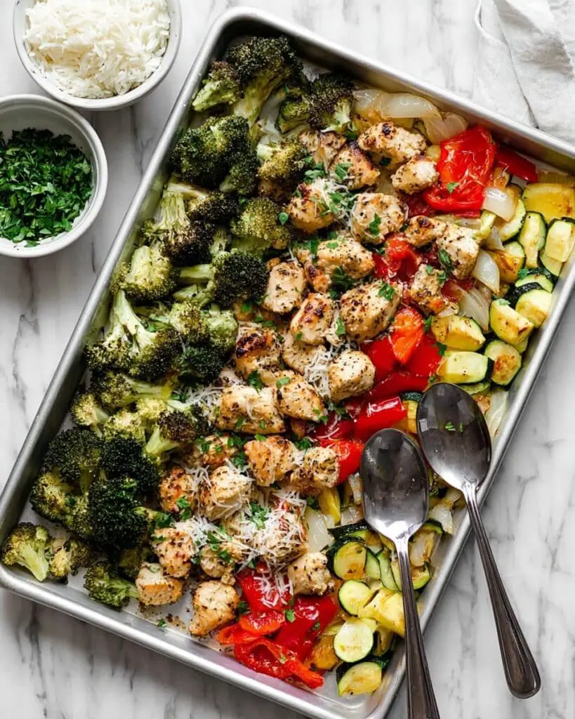 Italian Sheet Pan Chicken Breast with Roasted Vegetables Recipe