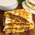 Blackstone Cheeseburger Quesadilla Recipe