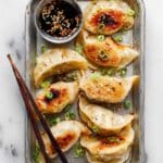 Chicken Dumplings with Crispy Pan-Fry and Dipping Sauce Recipe