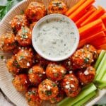 Buffalo Chicken Meatballs with Blue Cheese Dip Recipe