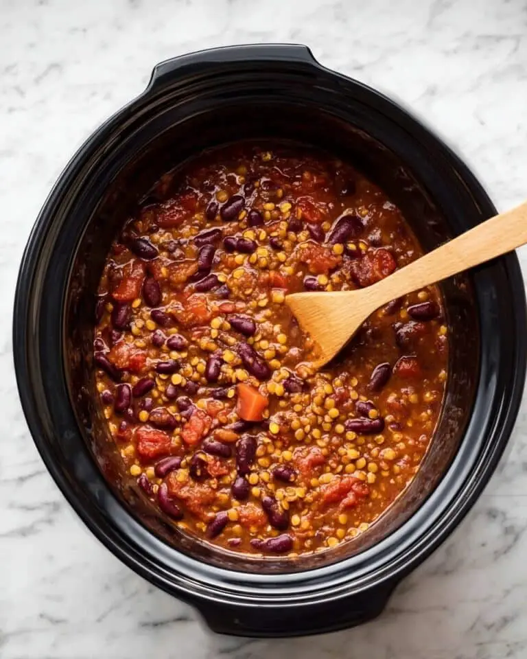 Slow Cooker Vegetarian Lentil Chili Recipe