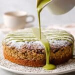 Pistachio Coffee Cake with Crispy Crumble and Pistachio Glaze Recipe