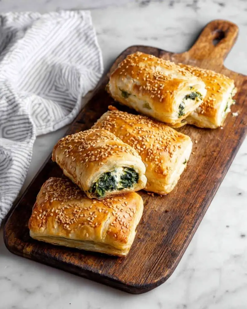 Spinach Cheese Rolls with Feta and Parmesan Recipe