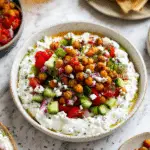 Cottage Cheese Salad with Roasted Chickpeas, Fresh Vegetables, and Feta Recipe