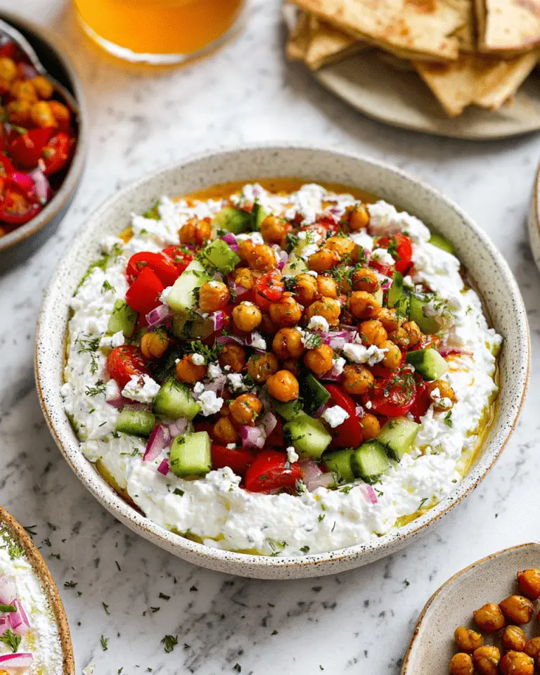 Cottage Cheese Salad with Roasted Chickpeas, Fresh Vegetables, and Feta Recipe