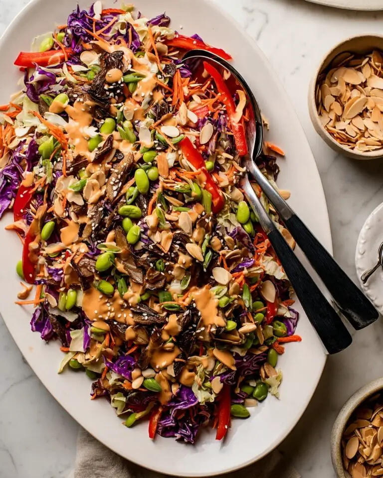 Spicy Sesame Slaw with Mushrooms and Edamame Recipe
