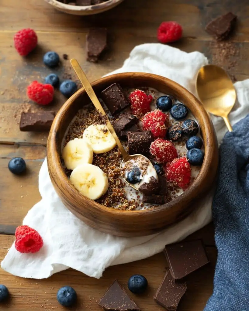 Dark Chocolate Quinoa Breakfast Bowl Recipe