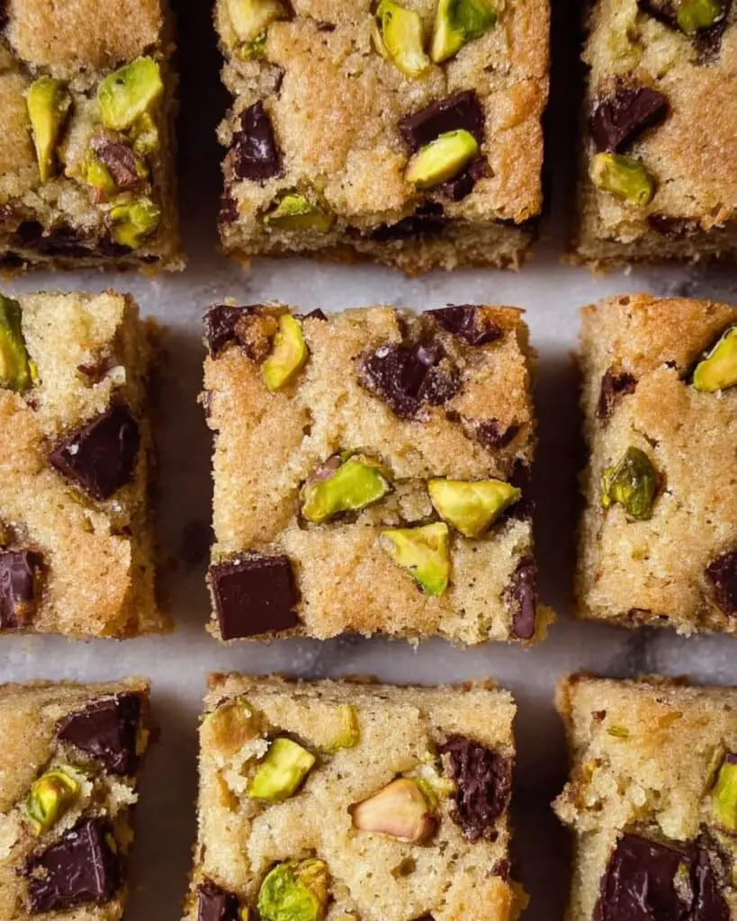 Salted Pistachio Chocolate Chip Bars Recipe