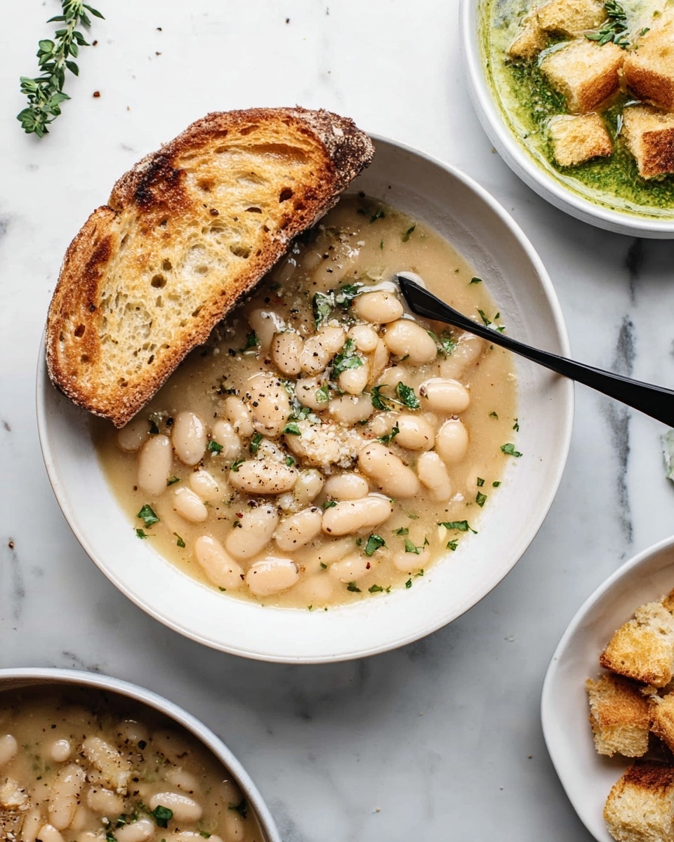 Easy Rosemary Garlic White Bean Soup Recipe