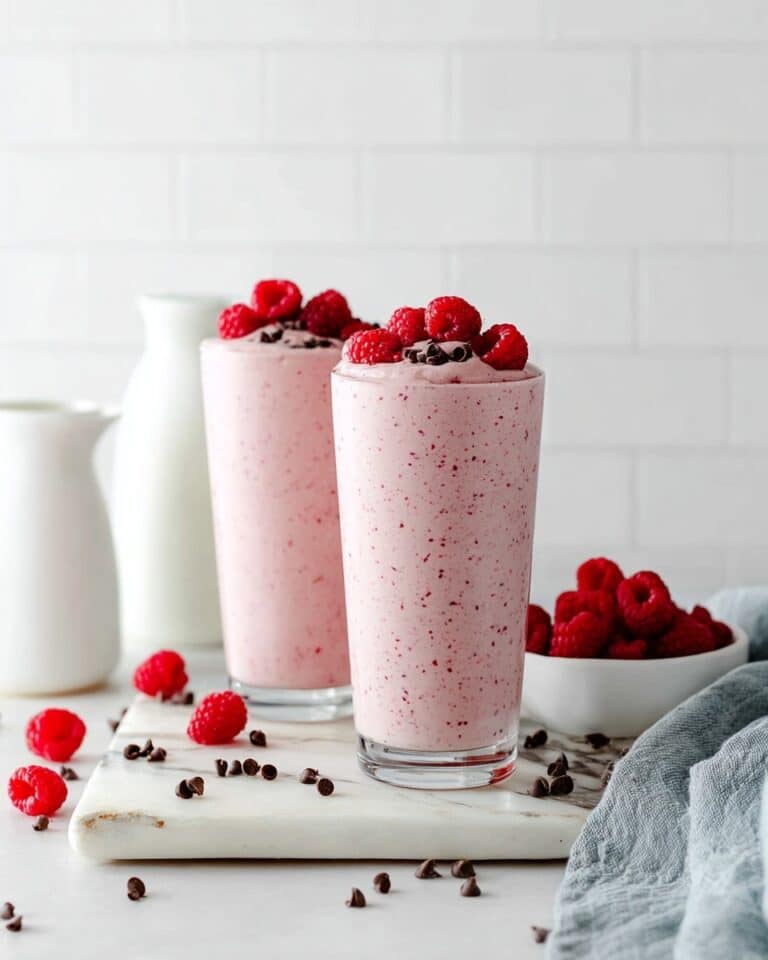 Raspberry Smoothie with Chocolate Chips and Plant-Based Boosters Recipe