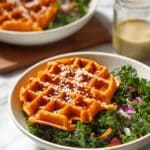 Waffle Iron Tofu Salad with Spicy Chili Tahini Dressing Recipe