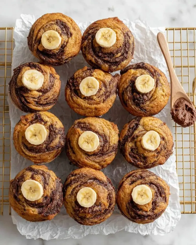 Nutella Swirled Banana Muffins Recipe