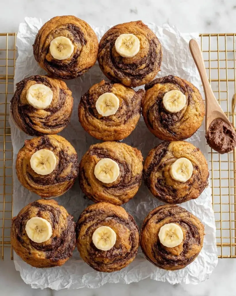Nutella Swirled Banana Muffins Recipe